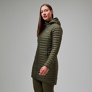 Nula Lange Micro Jacket für Damen - Grün