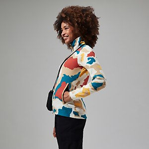Navala Fleece für Damen - Naturfarben/Rot/Türkis/Gelb