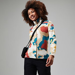 Navala Fleece für Damen - Naturfarben/Rot/Türkis/Gelb