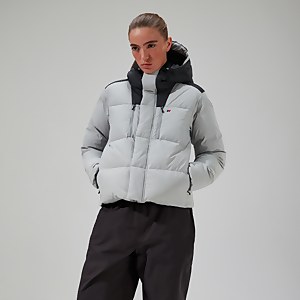 Women's Saffren Hooded Down Insulated Jacket - Grey/Black
