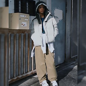 Women's Saffren Hooded Down Insulated Jacket - Grey/Black