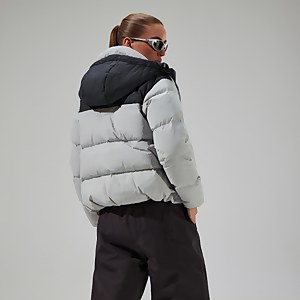 Women's Saffren Hooded Down Insulated Jacket - Grey/Black