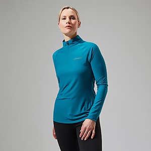 Women's 24/7 Half Zip Long Sleeve Tech Tee - Turquoise