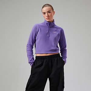 Women's URB Prism Cropped Half Zip Fleece - Purple