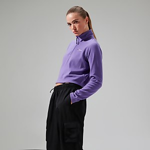 Women's URB Prism Cropped Half Zip Fleece - Purple