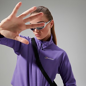 Women's URB Prism Cropped Half Zip Fleece - Purple
