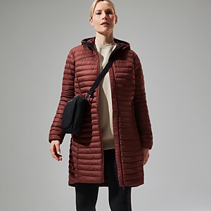 Nula Lange Micro Jacket für Damen - Braun