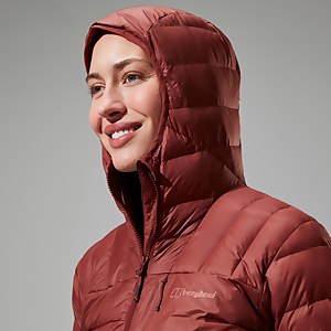 Silksworth Daunenjacke mit Kapuze für Damen - Rot