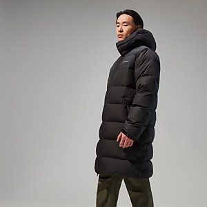 Embo 2in1 Long Daunenjacke für Herren - Schwarz