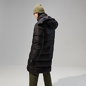 Embo 2in1 Long Daunenjacke für Herren - Schwarz