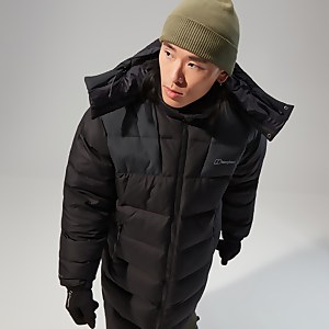 Embo 2in1 Long Daunenjacke für Herren - Schwarz