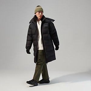 Embo 2in1 Long Daunenjacke für Herren - Schwarz