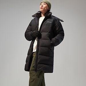 Embo 2in1 Long Daunenjacke für Herren - Schwarz