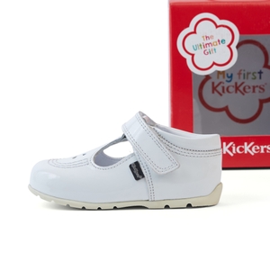 Baby Kick T Patent Leather White Kickers