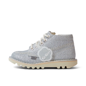 Infant Girls Kick Hi Glitter Cosmic Textile Silver 10