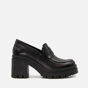 Dune Grounded Leather Heeled Loafers Allsole