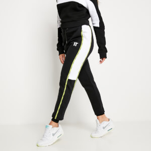 11 Degrees Micro Taped Cut And Sew Joggers - Black/White