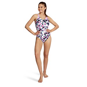 Women's Printed Thin Strap One Piece Pink/White