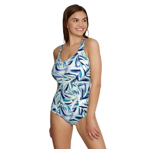 Women's Printed Sweetheart One Piece Blue/White