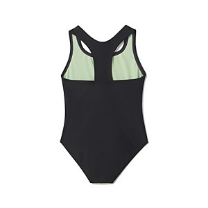Girl's Solid Racerback One Piece Black