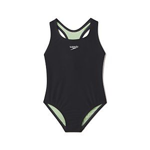 Girls Solid Racerback One Piece Black