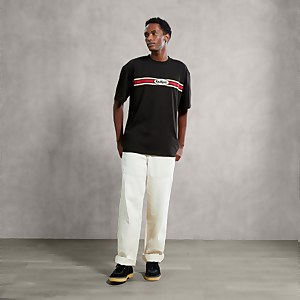 Men's Motive T-Shirt with Logo Black - XS