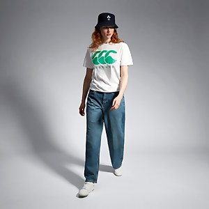 Adult Unisex Ireland Logo Tee White/Green