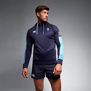 MENS IRELAND OVERHEAD ZIP TRAINING HOODY BLUE - L