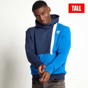 Tall Cut and Sew Colour Block Pullover Hoodie – Insignia/Skydiver Blue/White