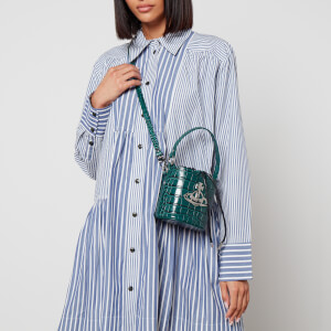 Vivienne Westwood Daisy Drawstring Croc-Effect Leather Bag