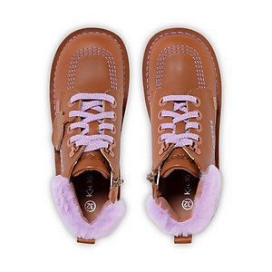 Junior Girls Kick Hi Winter Leather Tan