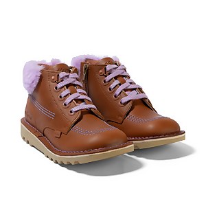 Junior Girls Kick Hi Winter Leather Tan