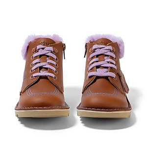 Junior Girls Kick Hi Winter Leather Tan