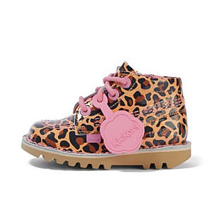 Infant Girls Kick Hi Leopard Patent Leather Brown 7