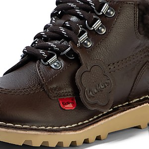 Junior Boys Kick Hi Winter Leather Dark Brown