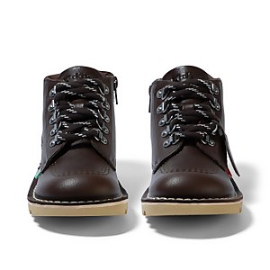 Junior Boys Kick Hi Winter Leather Dark Brown