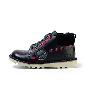 Junior Girls Kick Hi Winter Leather Black - 13