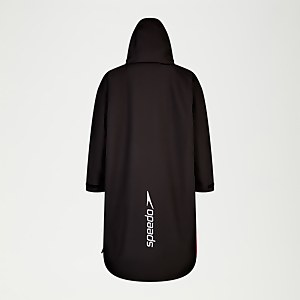 Adult Long Sleeve Poncho Black/Red
