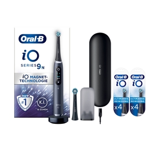 Oral B iO 9 Elektrische Zahnburste Black mit 8 Aufsteckbursten
