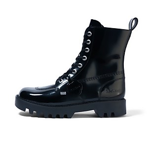 Adult Unisex Kizziie Lace Up Patent Leather Black - 8