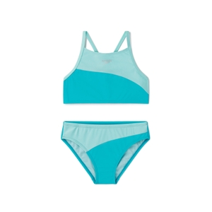 Ensemble bikini à deux-pièces Shimmer blocs de couleur pour filles - Bleu scuba | Taille 10
