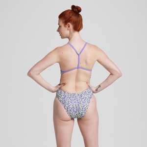 Women's Printed T-Back One Piece Purple