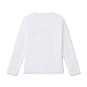 Boy's Long Sleeve Graphic Swim Shirt White