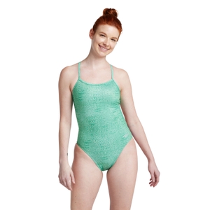 Women's Printed Twist Back One Piece Green - 36