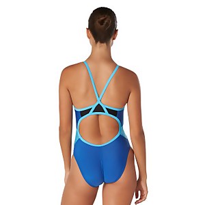 Women's Solid Flyback One Piece Blue