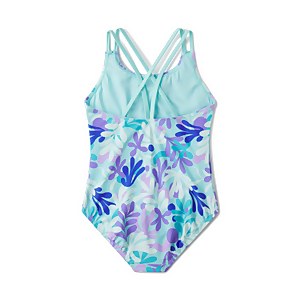 Monopièce à bretelles scintillantes et à motif imprimé pour filles, bleu