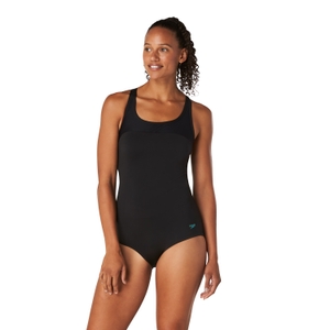 Women's Mesh Blocked One Piece Black - 12