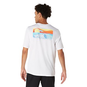 Men's Short Sleeve Graphic Swim Rashguard White
