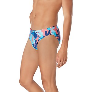 Men's Floatable Floral Print Beachstar 2" Brief Blue