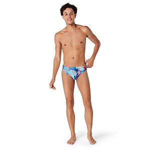 Men's Floatable Floral Print Beachstar 2" Brief Blue